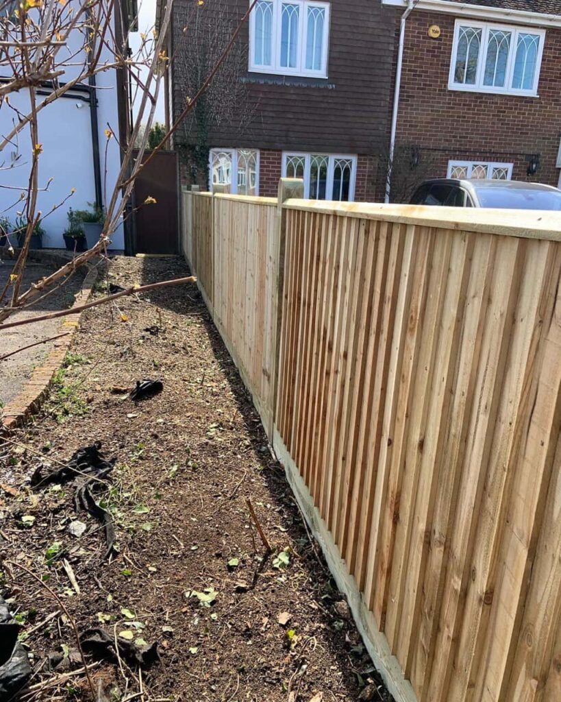 This is a photo of feather edge fencing installed in a residential property by Fast Fix Fencing Wisbech