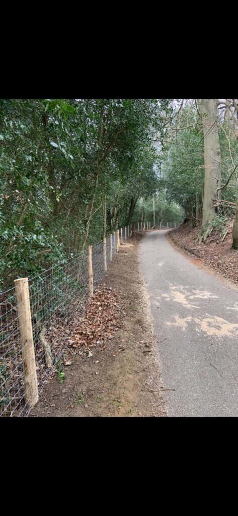 This is a photo of stock fencing installed along the side of a country road. By Fast Fix Fencing Wisbech